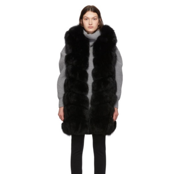 YVES Solomon Black fur vest new - Picture 1 of 11